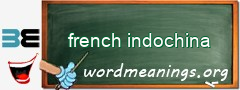 WordMeaning blackboard for french indochina